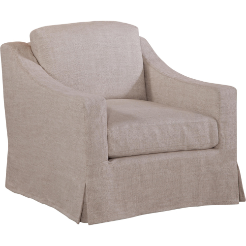 Dunne Slipcovered Swivel Chair in Floris Linen Performance Fabric